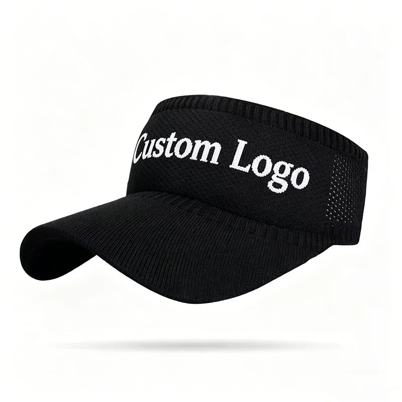 Cotton Mesh Sun Visor Hat with Wind Bug Deflectors Custom Logo Wholesale