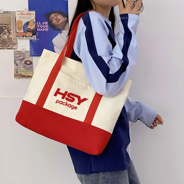 Heavyweight Cotton Canvas Reinforced Stitching Tote Bag