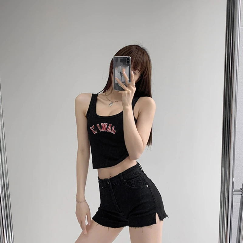 Customized Knitted Spandex Cotton Crop Tank Top for Summer