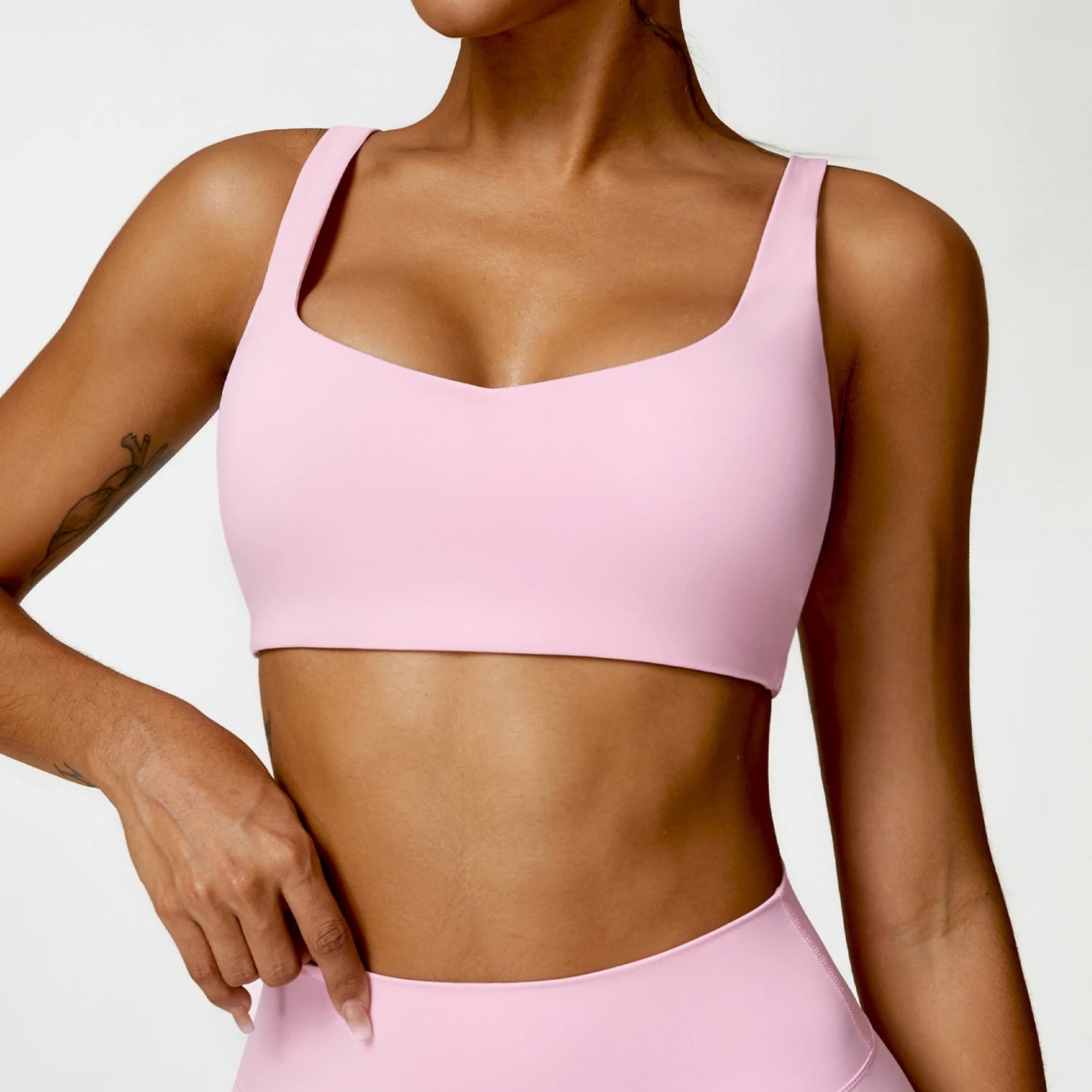 Nylon Spandex Seamless Knitted Scrunch Leggings Sports Outfit