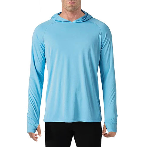 145g Knitted 100% Polyester Long Sleeve Fishing Shirt Men Rash Guard