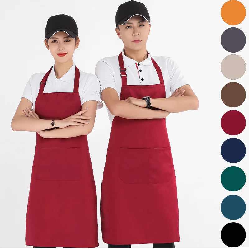 Polyester-Cotton Canvas Reinforced-Stitch Multi-Pocket Boutique Apron