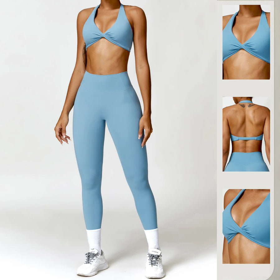 Nylon Spandex Knit Seamless Yoga Set