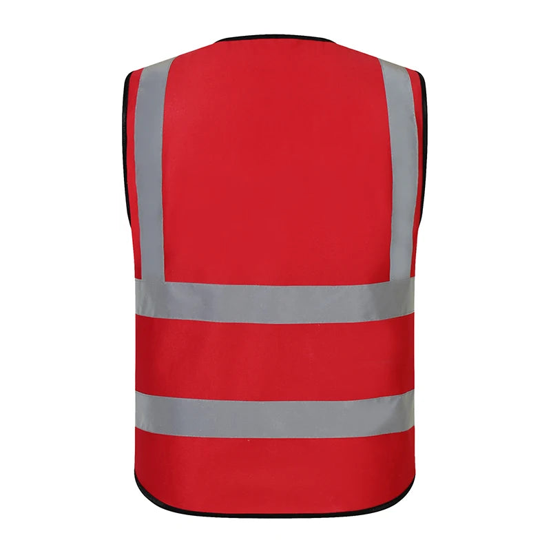 100% Polyester Mesh High Visibility LED Reflective Safety Vest with Utility Pockets