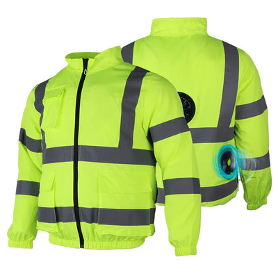High Visibility 3 Fan Cooling Safety Vest Industrial Protective Workwear