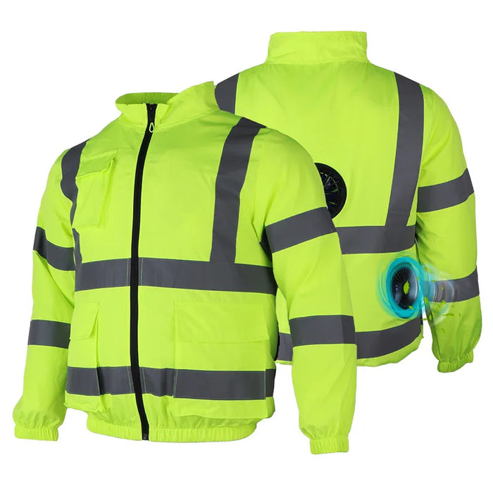 High Visibility 3 Fan Cooling Safety Vest Industrial Protective Workwear