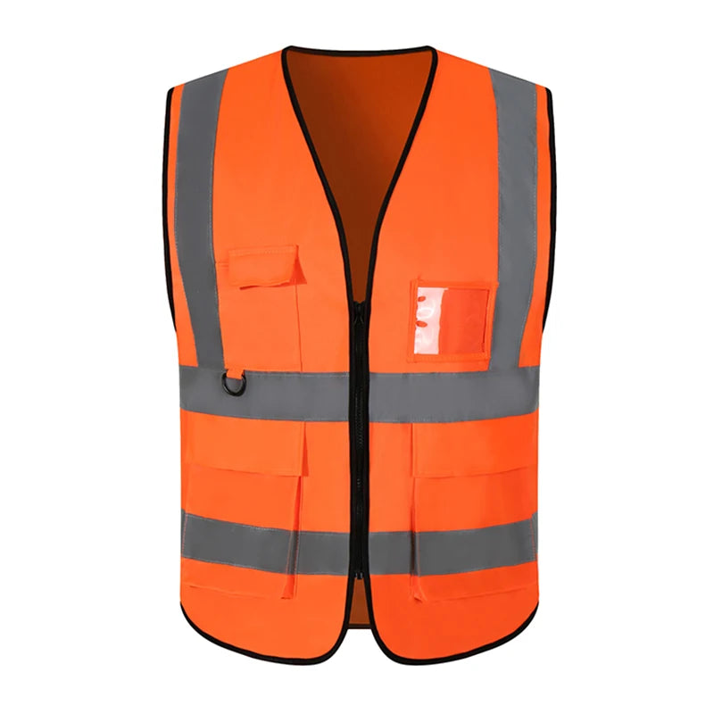 100% Polyester Mesh High Visibility LED Reflective Safety Vest with Utility Pockets