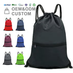 Polyester Custom Printed Drawstring Backpack Bag