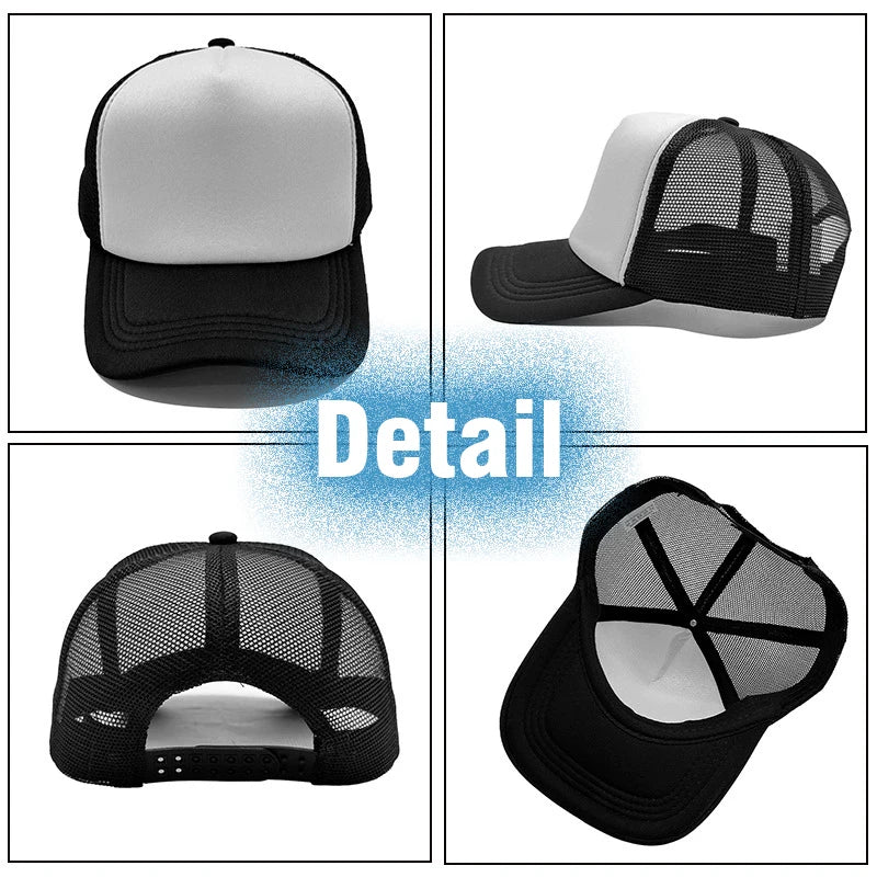 Custom Curved Brim 5 Panel Foam Trucker Cap | 100% Polyester Breathable Unisex Hat | Bulk OEM Wholesale