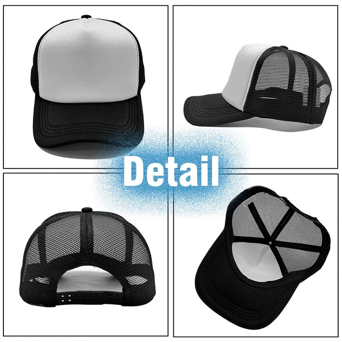 Custom Curved Brim 5 Panel Foam Trucker Cap | 100% Polyester Breathable Unisex Hat | Bulk OEM Wholesale