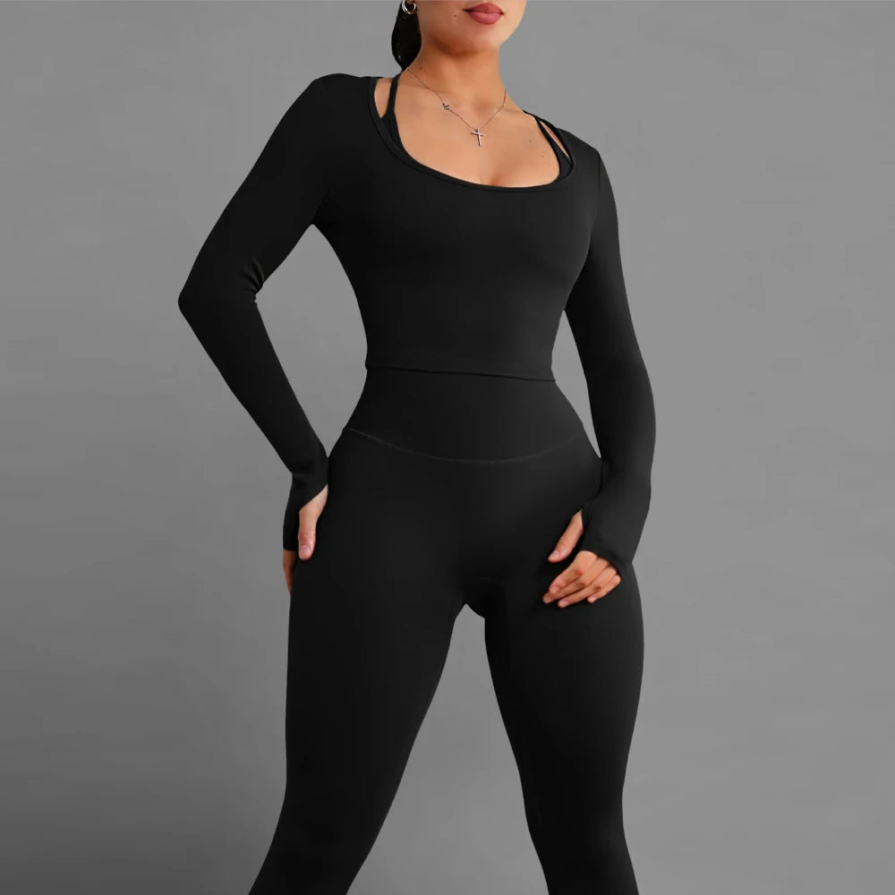High-Waist Squat-Proof Women's Yoga Set 2-Piece Sports Bra and Leggings