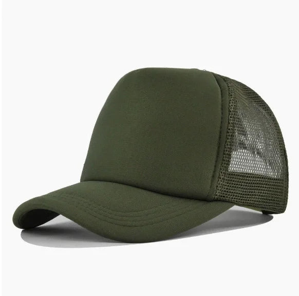 Custom Curved Brim 5 Panel Foam Trucker Cap | 100% Polyester Breathable Unisex Hat | Bulk OEM Wholesale
