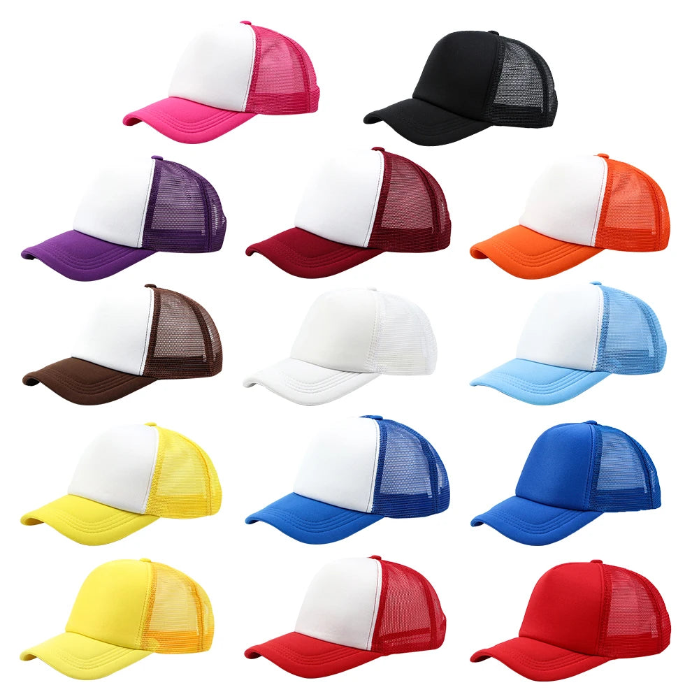 Polyester Cotton Mesh Machine Embroidery 5 Panel Trucker Cap