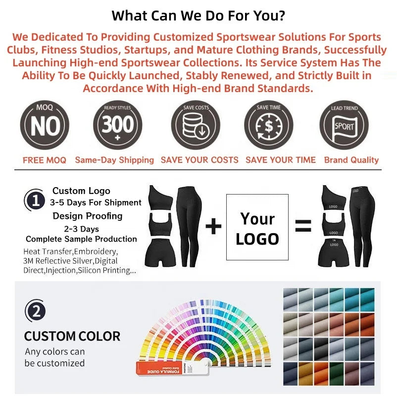 Custom logo Fitness Sports Yoga Jacket High Waist Leggings 2 Pcs Nylon Spandex Interlock Slim Fit Yoga Jacket