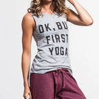 Ladies Yoga Tanks Singlets t Shirts 180 GSM 100% Cotton Raw Cut Muscle Tank | Ladies Gym Wear Shirts