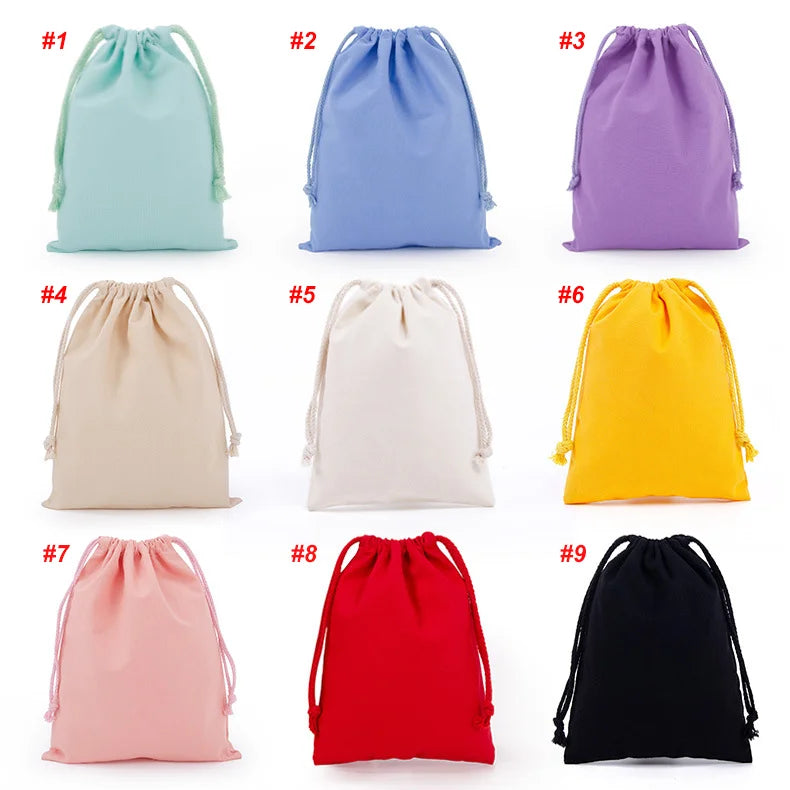Cotton Canvas Value Drawstring Pouches