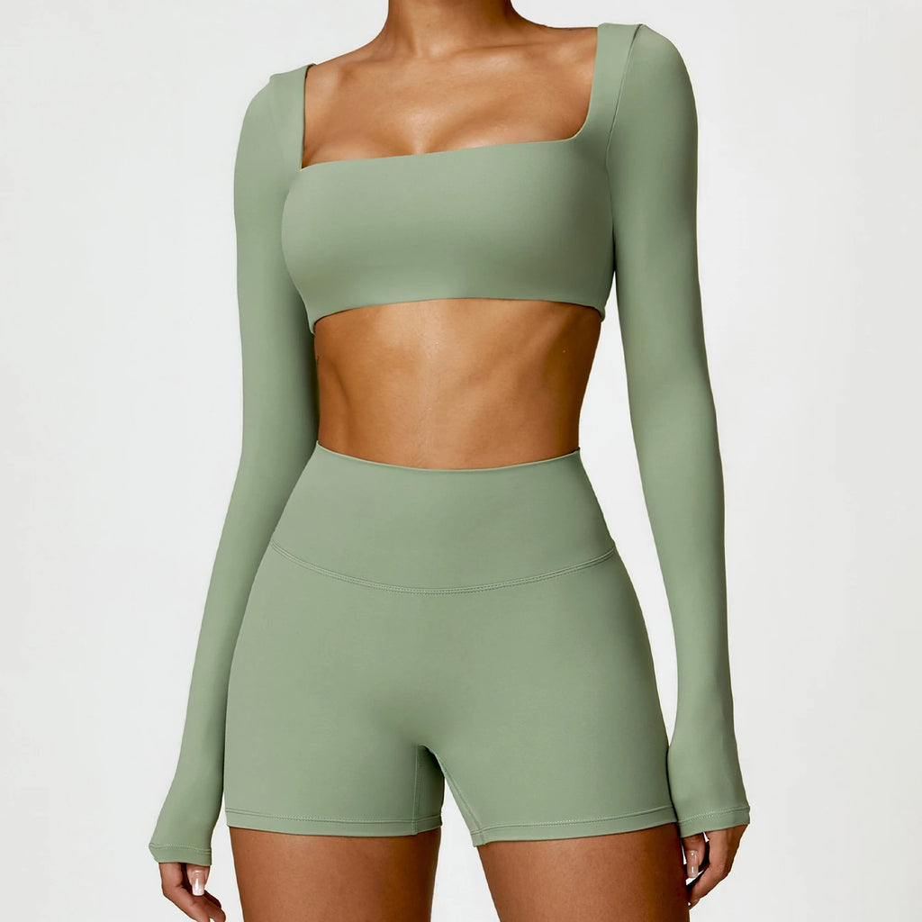 Nylon Spandex Seamless Knitted Scrunch Leggings Sports Outfit