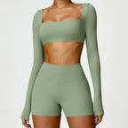 Nylon Spandex Seamless Knitted Scrunch Leggings Sports Outfit
