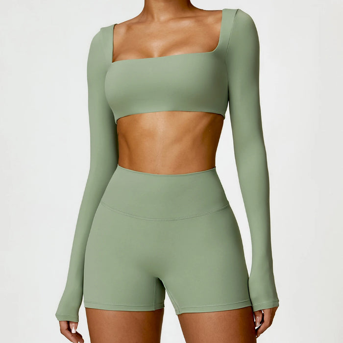 Nylon Spandex Seamless Knitted Scrunch Leggings Sports Outfit