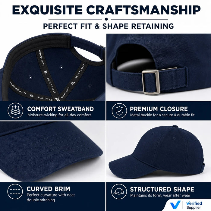 Polyester Cotton Custom Water Resistant Golf Perforated Cap Sport Hat