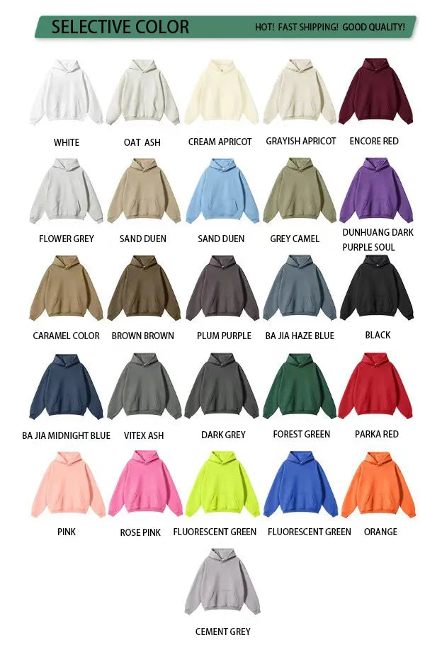 Cotton Heavyweight Fleece Loopback Pullover Hoodie