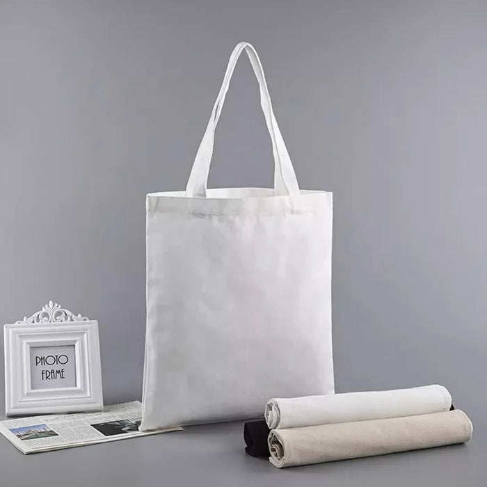 Recycled Cotton Plain Woven Foldable Tote Bag