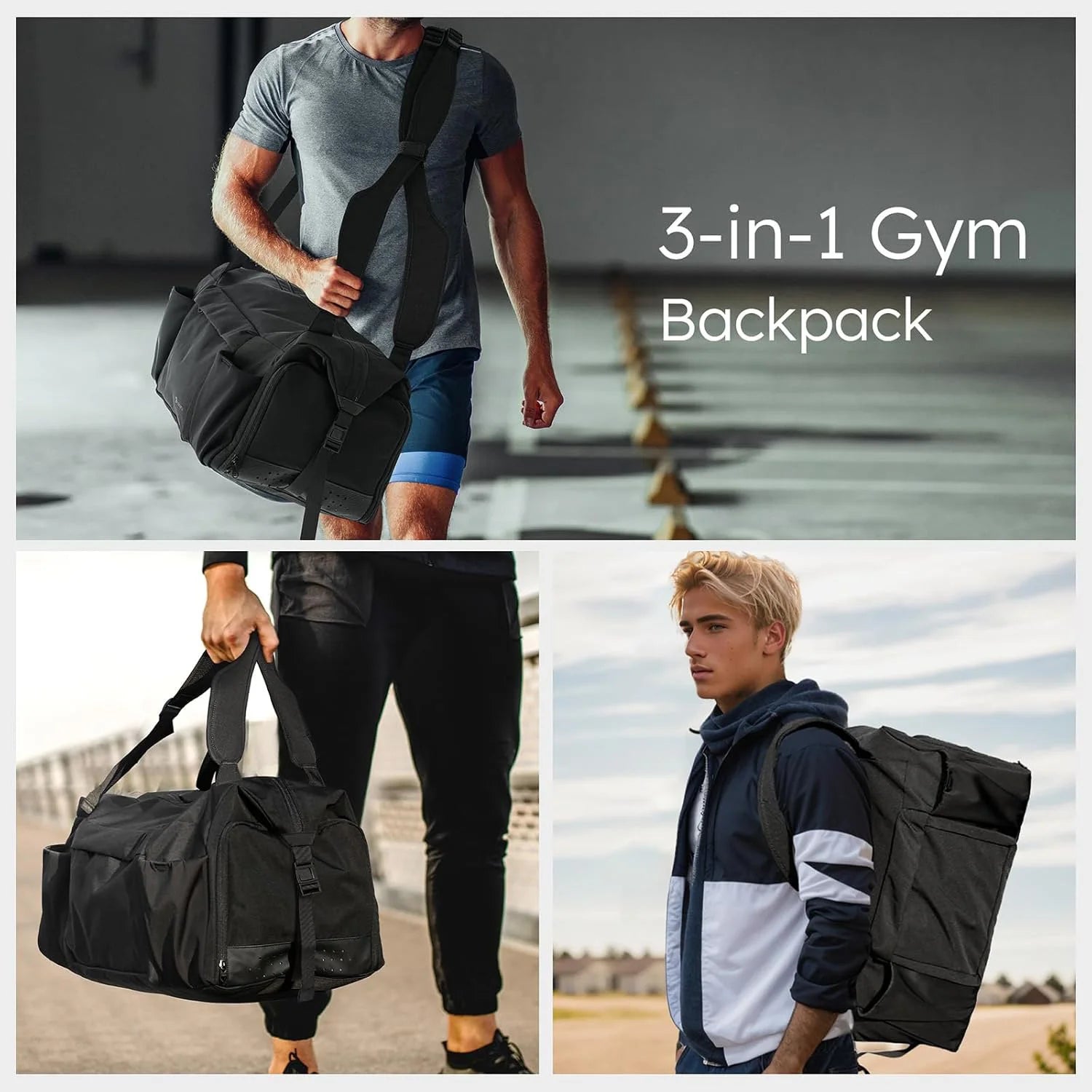 Nylon Coated Convertible Weekender Bag