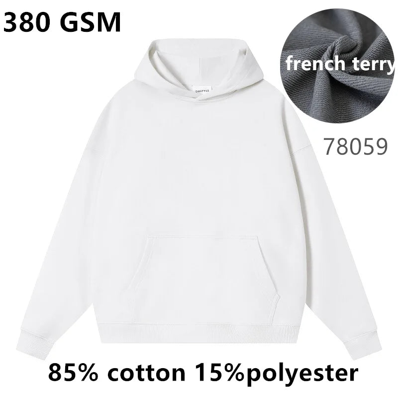 French Terry Drop Shoulder Men Hoodies | High Volume Custom Sourcing Blanks