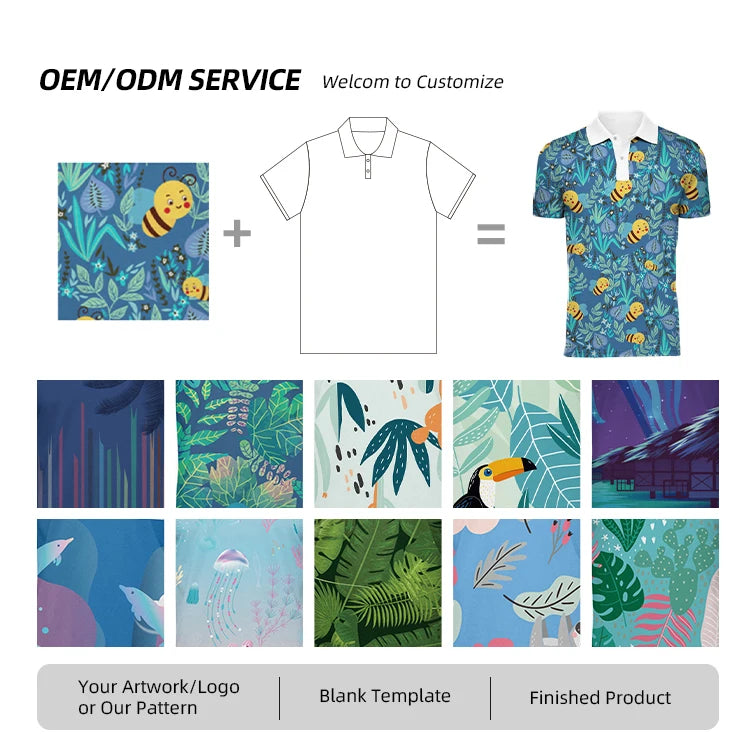 Custom Polo Shirt 100% Polyester Quick Dry Printed Polo Shirt