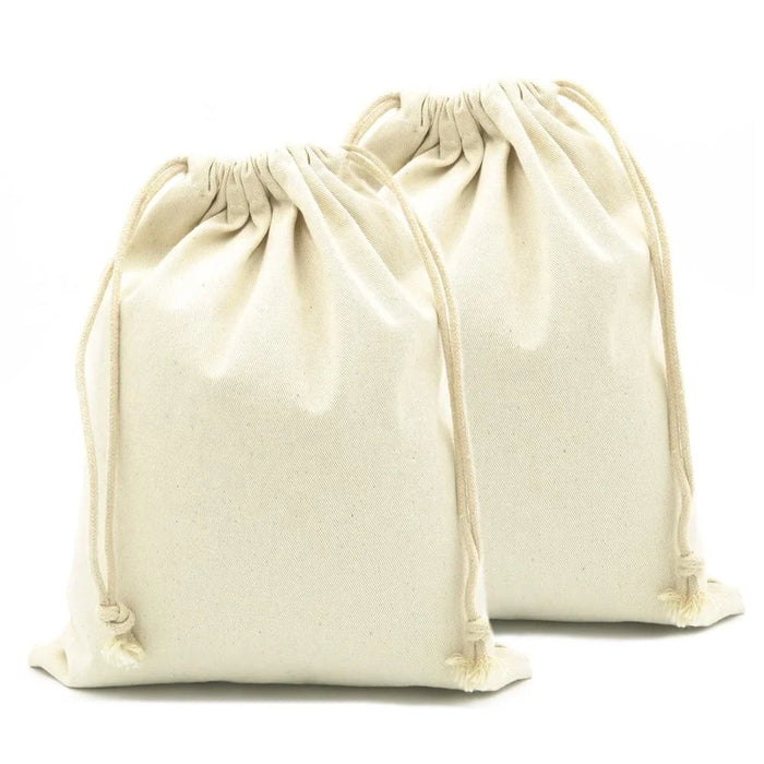 Recycled Cotton Woven Drawstring Pouch