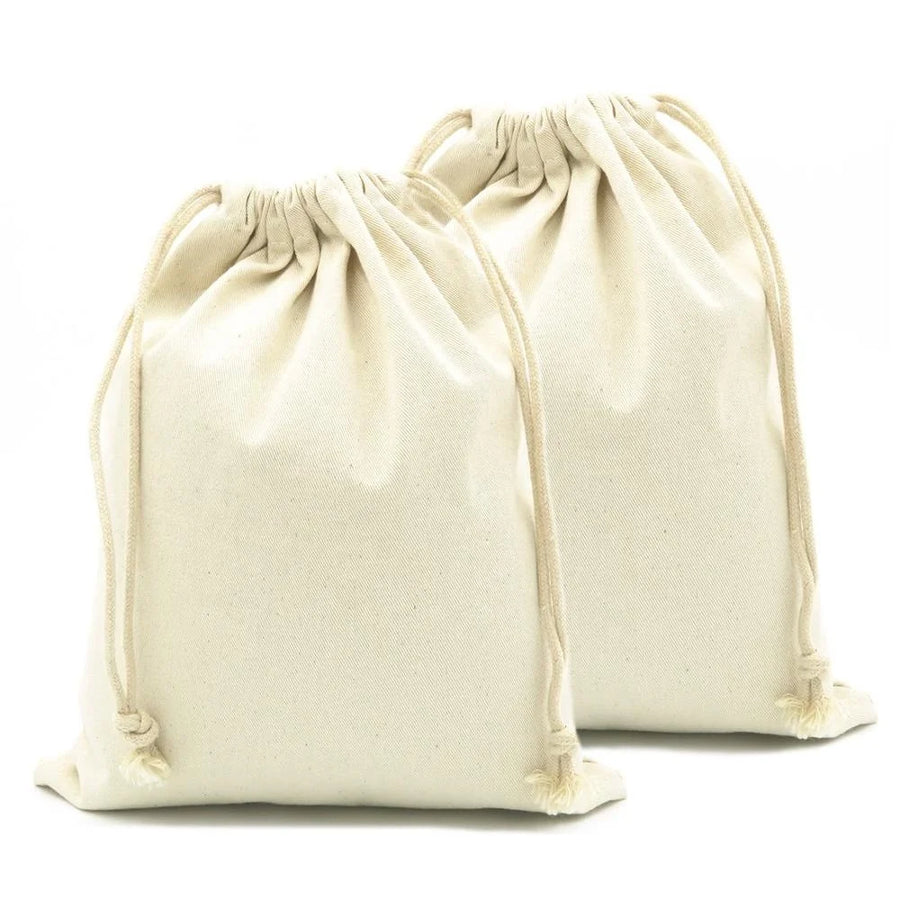 Recycled Cotton Woven Drawstring Pouch