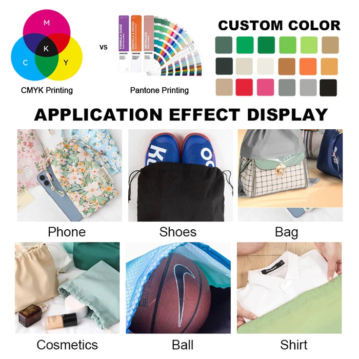Polyester Custom Printed Drawstring Backpack Bag