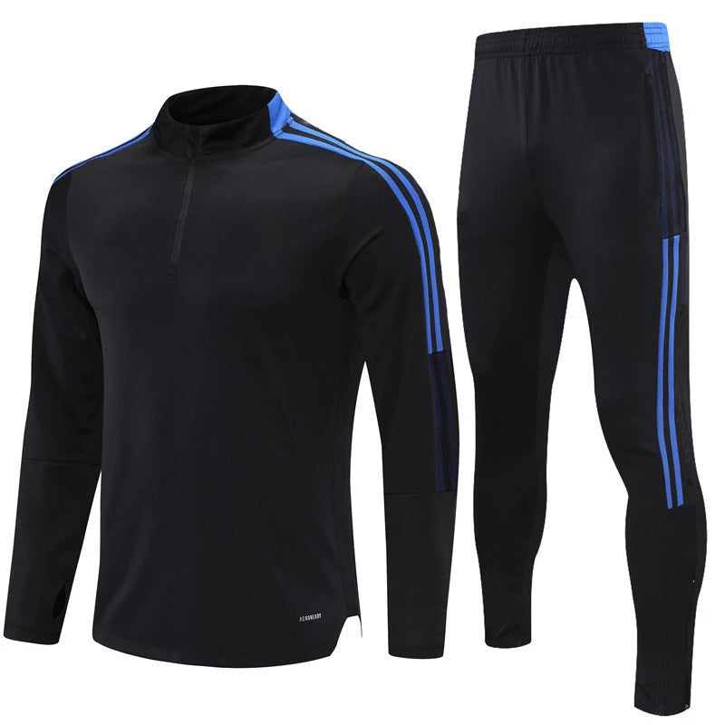 Custom 250gsm Polyester Spandex Heat Transfer Long Sleeve Suit for Club Soccer Training