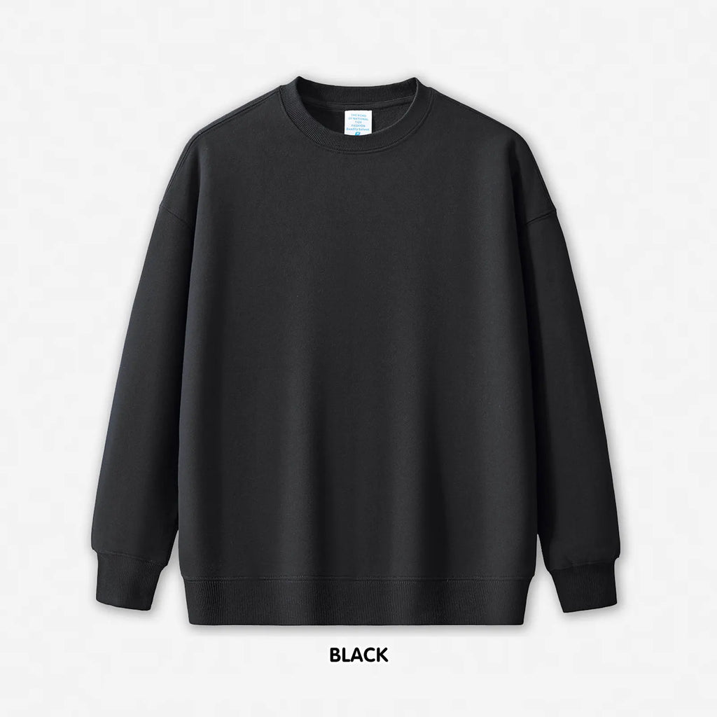 350g 100% Cotton 3D Embossed Sweatshirt | Custom Streetwear Logo Embroidered Crewneck
