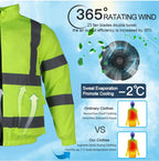 High Visibility 3 Fan Cooling Safety Vest Industrial Protective Workwear
