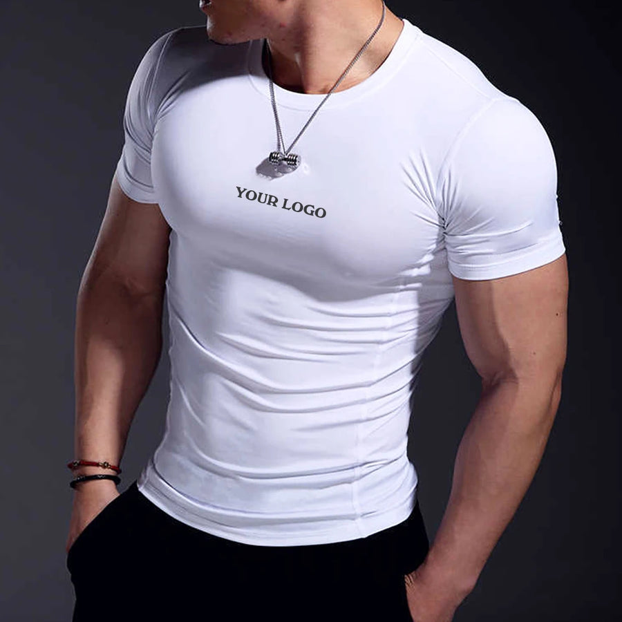 Polyester Spandex Interlock Knit Athletic Workout T-Shirt