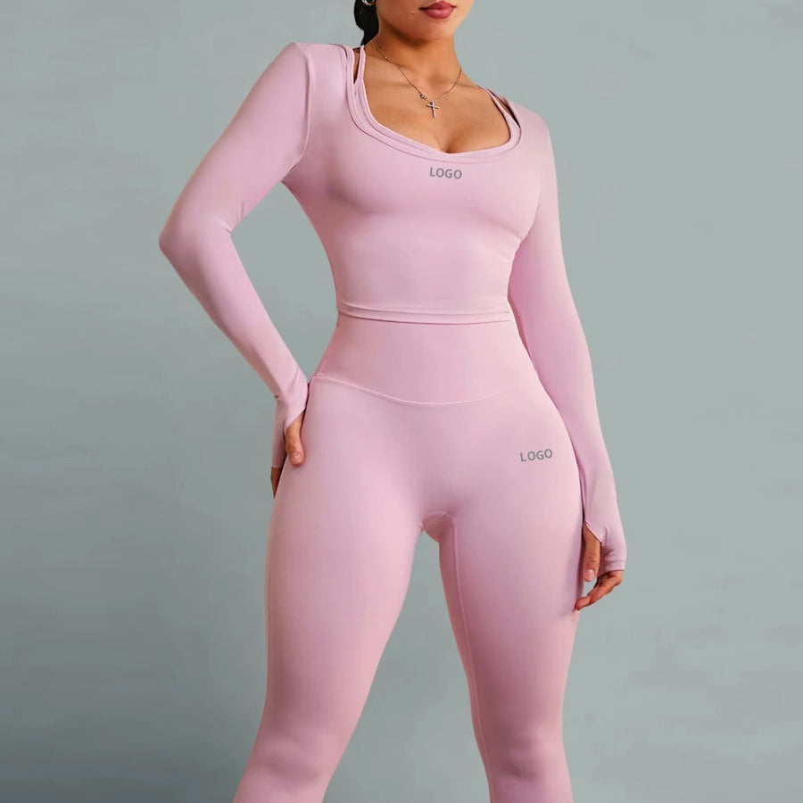 High-Waist Squat-Proof Women's Yoga Set 2-Piece Sports Bra and Leggings