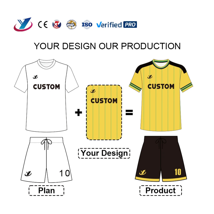 Custom Logo Football Training Kit Sublimated Soccer Jersey Set