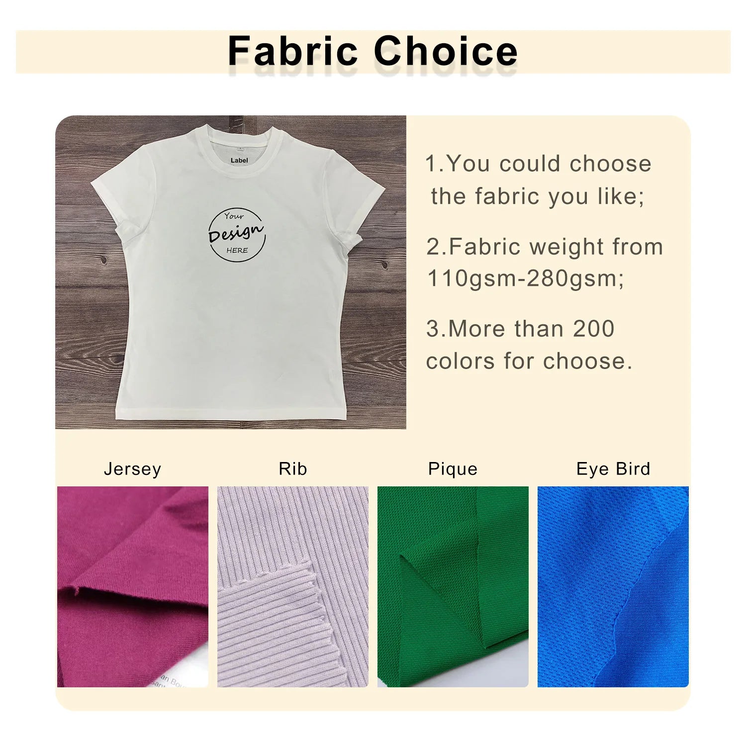 Custom Woman Slim Fit Crew Neck T-Shirt Screen Print Knitted Cotton