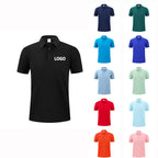 Customization Embroidery Logo 215Grams Knitted Polyester Embroidery Men Polo Shirt Work Uniform Clothes