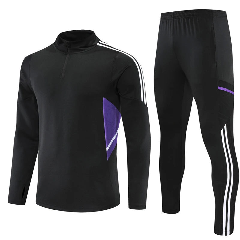 Custom 250gsm Polyester Spandex Heat Transfer Long Sleeve Suit for Club Soccer Training