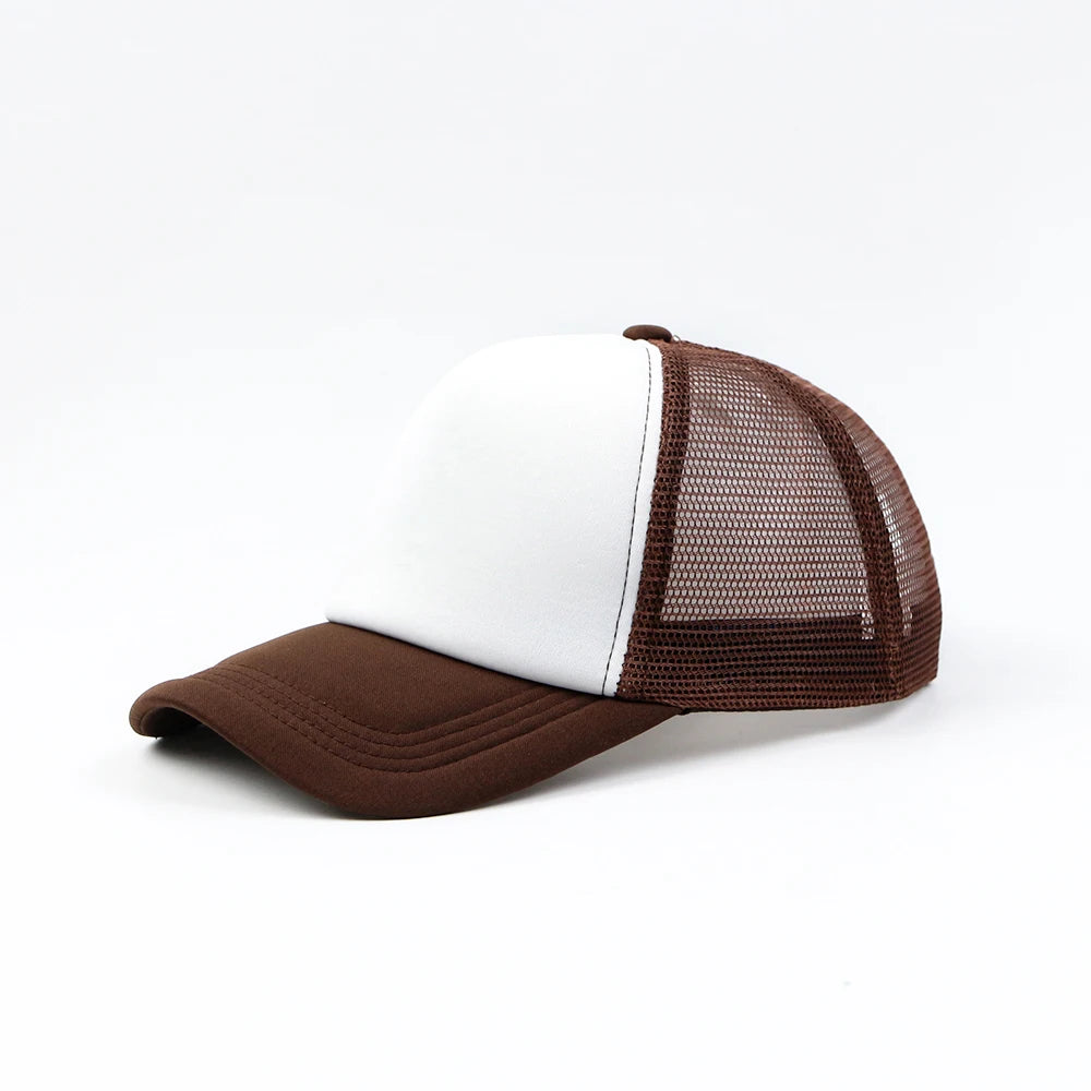 Polyester Cotton Mesh Machine Embroidery 5 Panel Trucker Cap