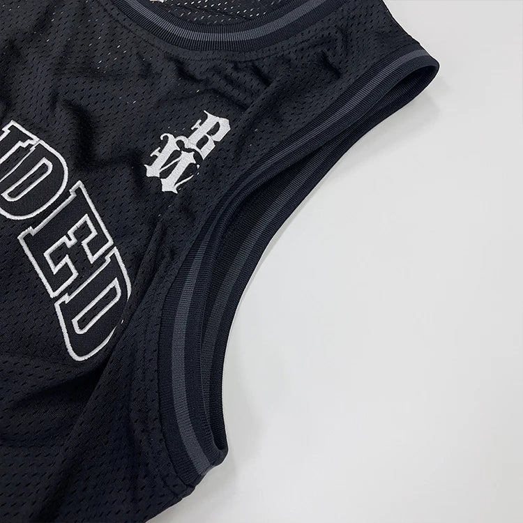 Polyester Mesh Knit Retro Basketball Jersey