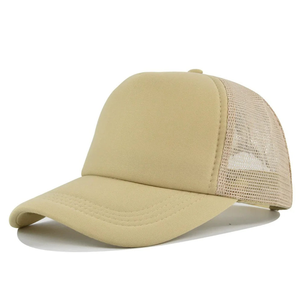 Custom Curved Brim 5 Panel Foam Trucker Cap | 100% Polyester Breathable Unisex Hat | Bulk OEM Wholesale