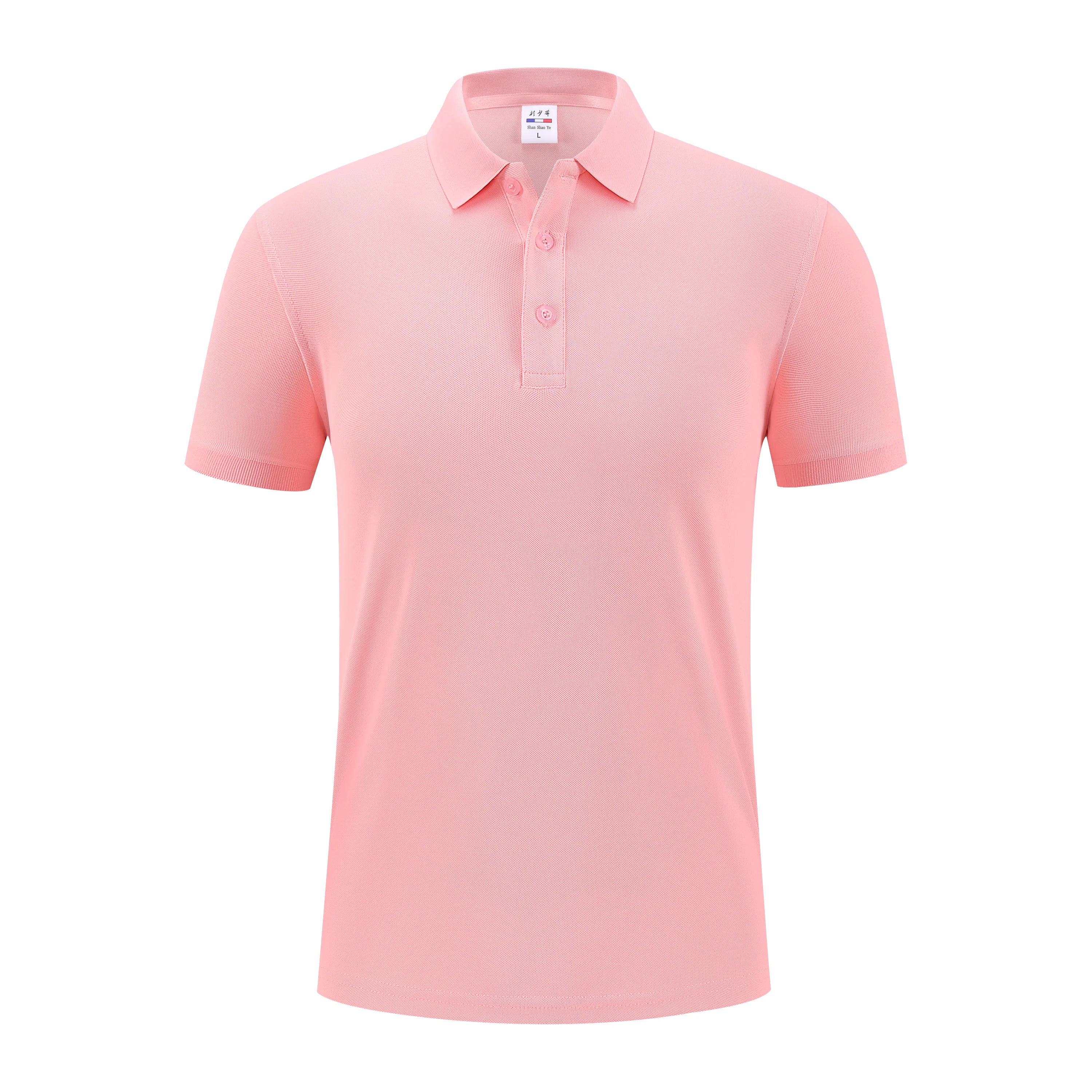 Customization Embroidery Logo 215Grams Knitted Polyester Embroidery Men Polo Shirt Work Uniform Clothes
