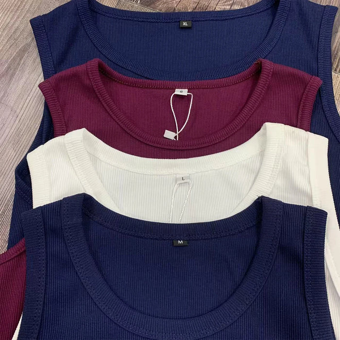 Spandex Knitted OEM Active Custom Top Street Wear Tops Top Workout Clothing Ladies Custom Embroidered Cotton Street Wear Womens Ribbed Tank Tops Women