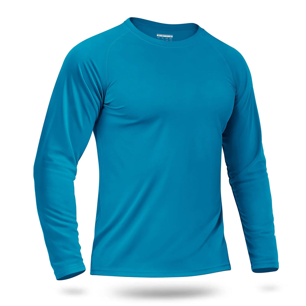 Custom LOGO Men's Sun Protection T-Shirt 145g Polyester Long Sleeve Sun Protection T-Shirt Bulk Wholesale