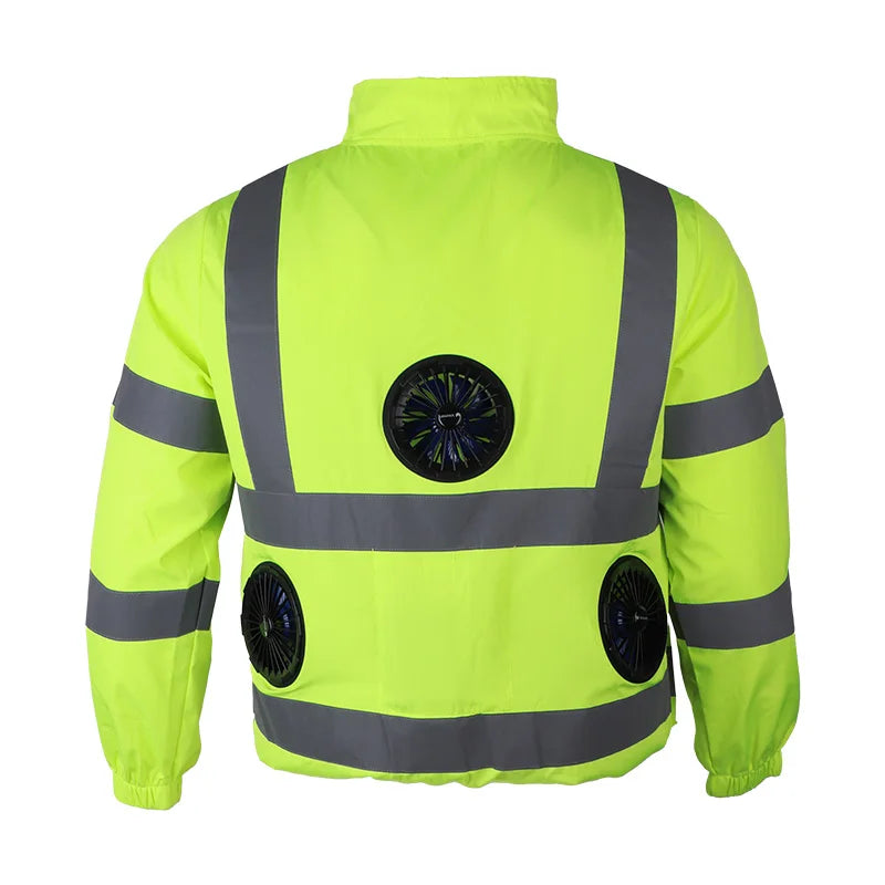 High Visibility 3 Fan Cooling Safety Vest Industrial Protective Workwear
