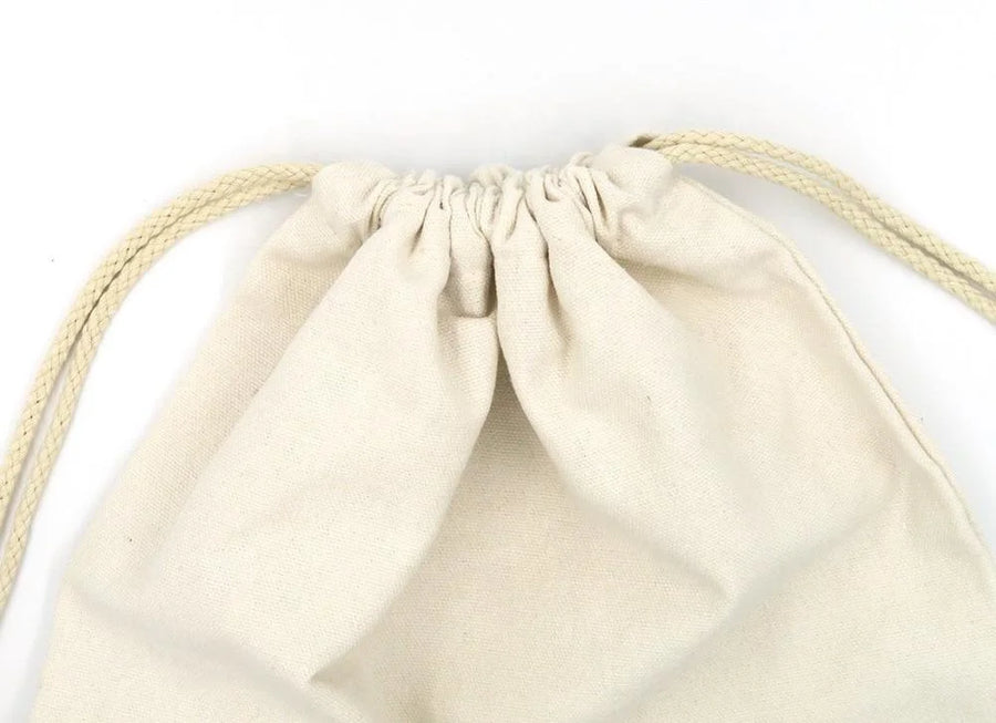 Recycled Cotton Woven Drawstring Pouch