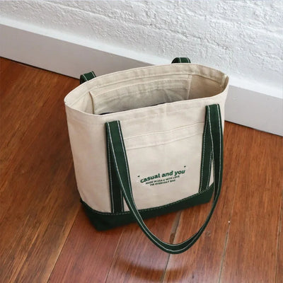 Heavyweight Cotton Canvas Reinforced Stitching Tote Bag
